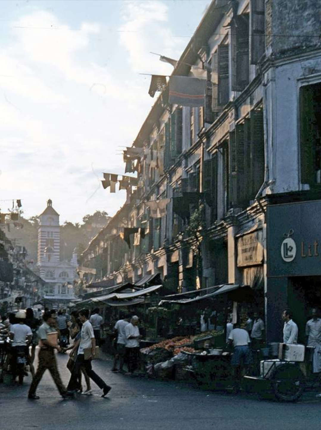 Shophouses along the old Hock Lam street in Singapore during the 1960s