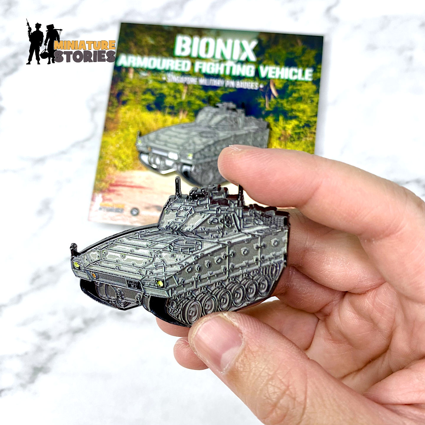Bionix AFV Nickel Plated Enamel Pin Badge (2)