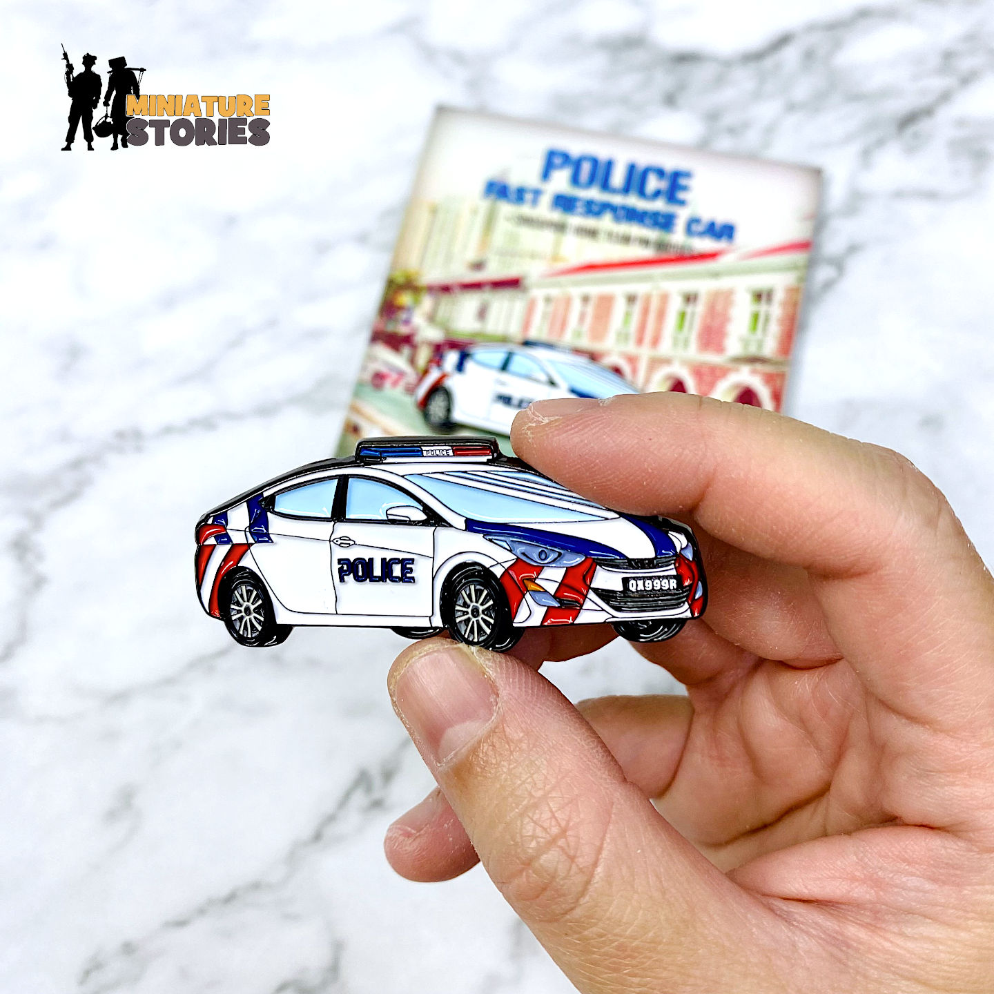 Police Fast Response Car Nickel Plated Enamel Pin Badge (2)
