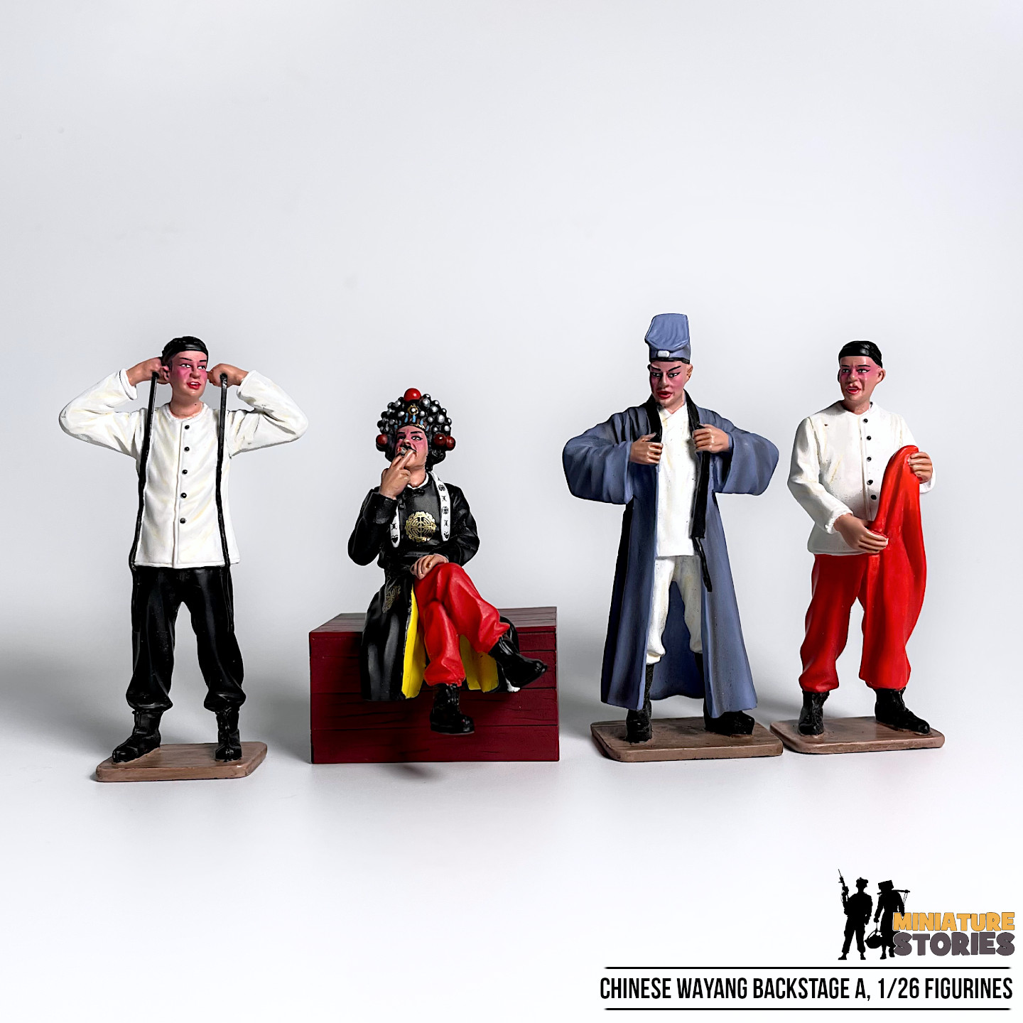 Miniature Wayang Chinese Street Opera Backstage Performers (C3)