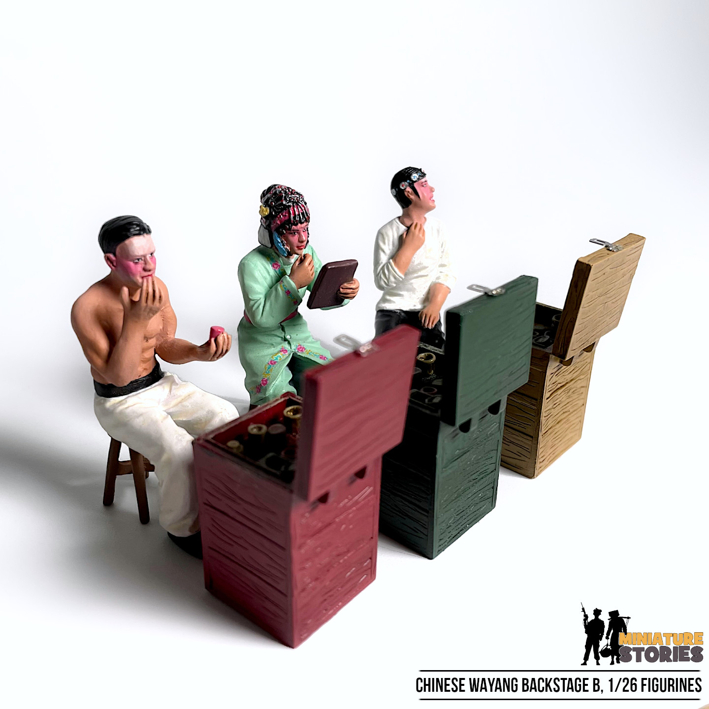 Miniature Wayang Chinese Street Opera Backstage Performers (B5)