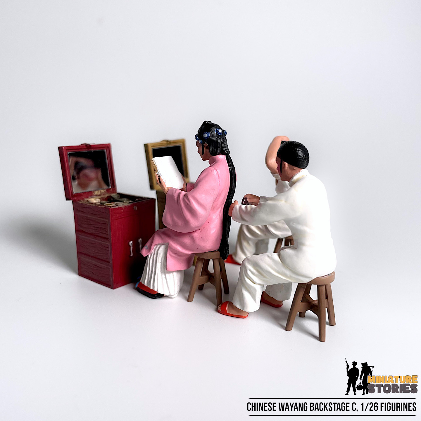 Miniature Wayang Chinese Street Opera Backstage Performers (A2)