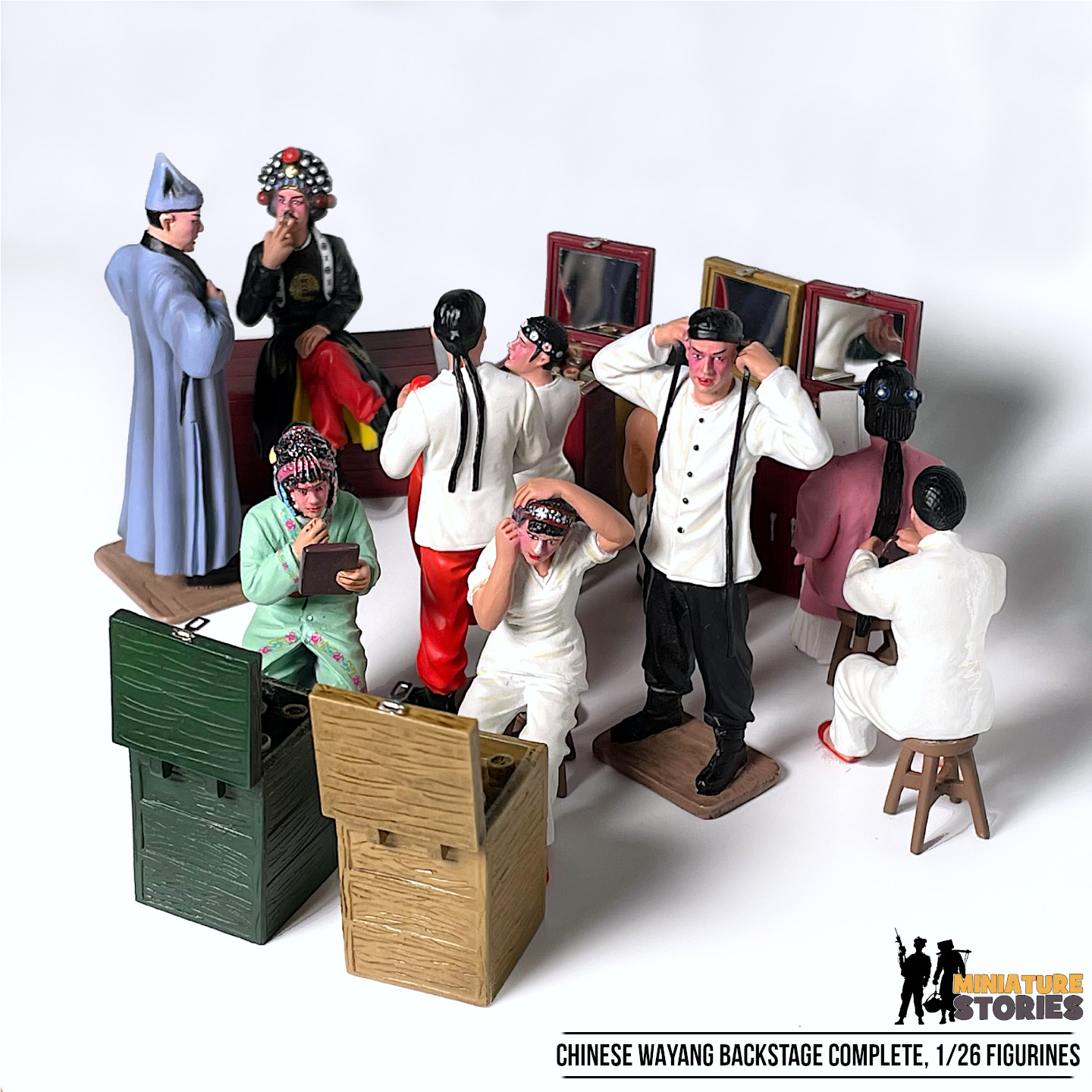 Miniature Wayang Chinese Street Opera Backstage Performers (Group-1)