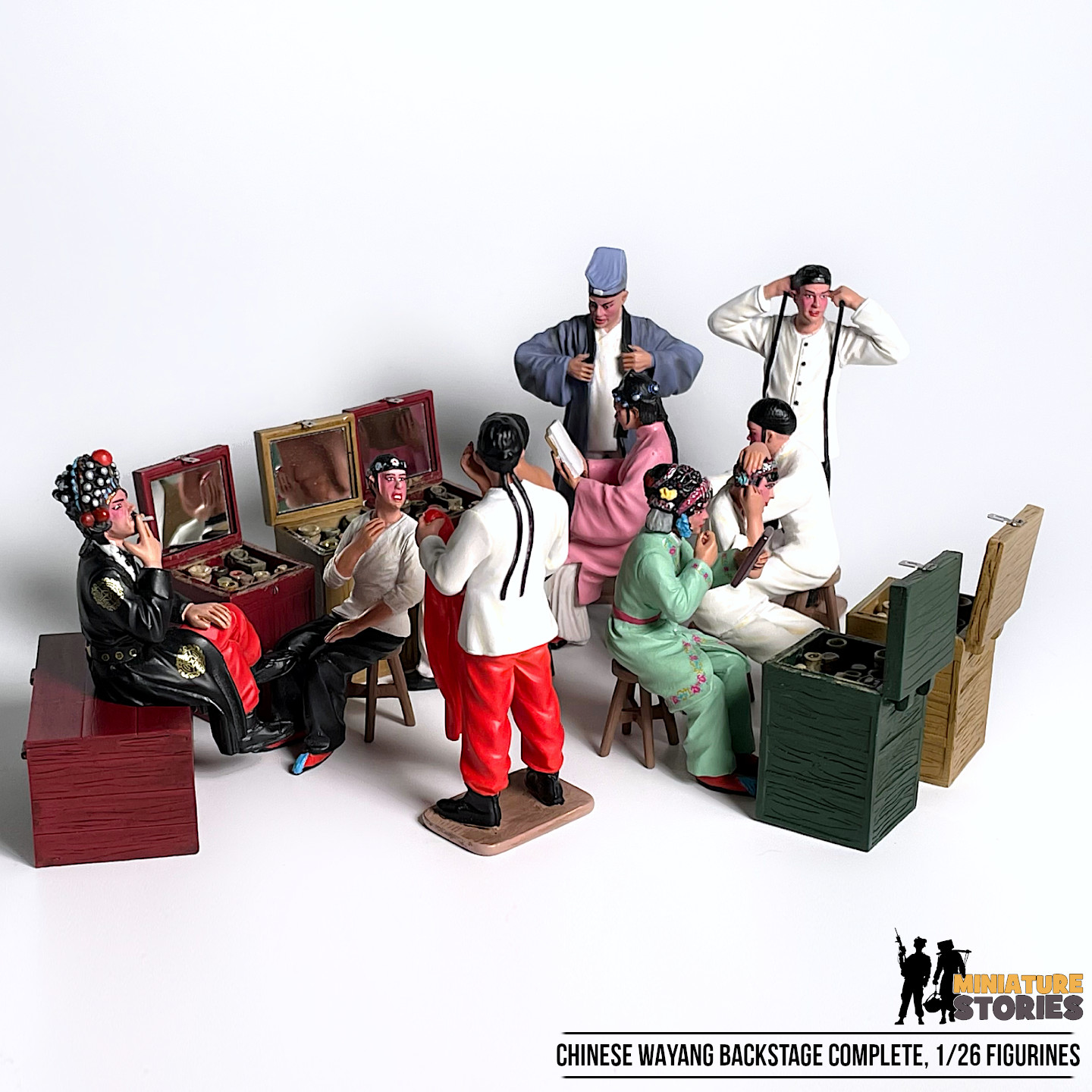 Miniature Wayang Chinese Street Opera Backstage Performers (Group-3)