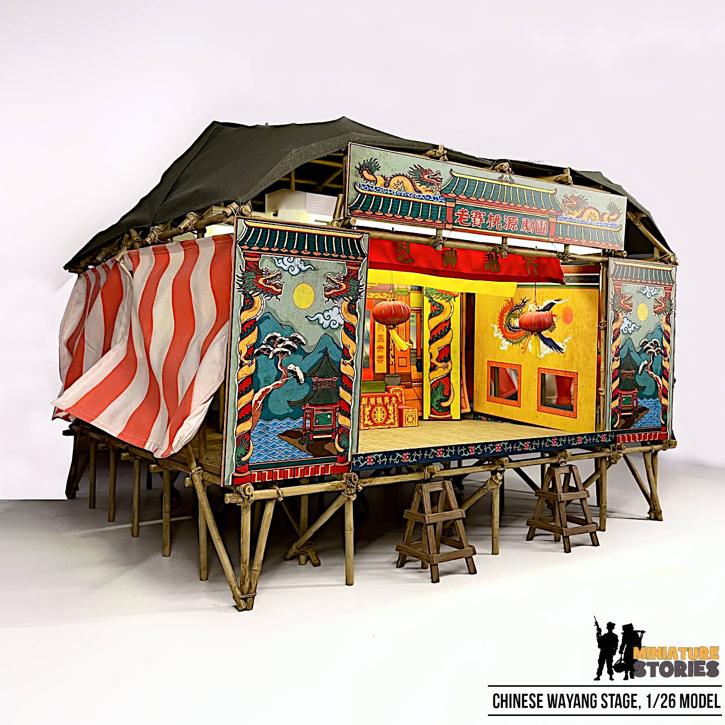Miniature Wayang Chinese Street Opera Stage (A4)